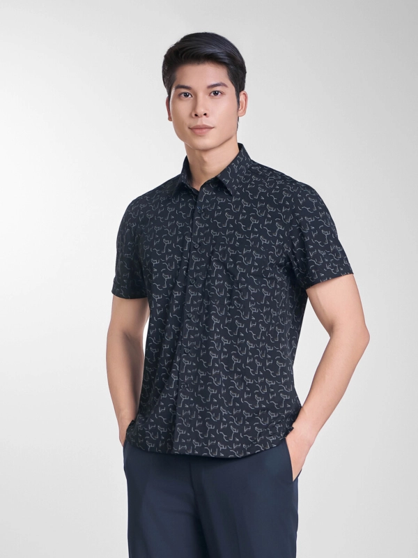 Áo sơ mi - AB250122NT kiểu dáng Regular Fit, kiểu dáng hiện đại, dễ phối đồ. Chất liệu: 71% Ultrafine Polyester, 25% Modal (lenzing), 4% Spandex