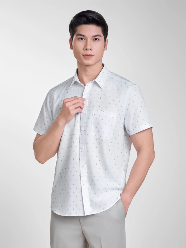 Áo sơ mi - AR250118NT kiểu dáng Regular Fit, kiểu dáng hiện đại, dễ phối đồ. Chất liệu: 71% Ultrafine Polyester, 25% Modal (lenzing), 4% Spandex